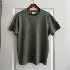 Buck Mason Field-Spec Large 100% Cotton Heavy Olive Green Tee